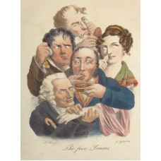 Five people, each exercising one of the five senses