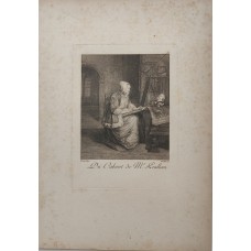 Handmade - brichet to Metzu - copper engraving - woman portrait portrait - 1780