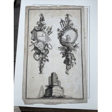 1771 Antique Old Master Engraving Print Jean Charles Delafosse Allegory of Faith Church Attributes