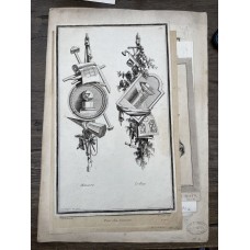 1771 Allegory of Millwork Woodworking Attributes Antique Old Master Engraving Print Jean Charles De La Fosse