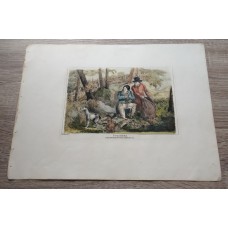 1824 Poachers Henry Alken British Original aquatint engraving Color Engraving Etching finished by hand