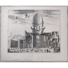 St. Sepulchre Jerusalem Cross Section 2 delitia Orientale dappert Beer Copper Engraving 1712