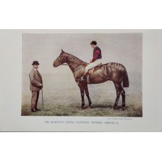 Antique English lithographs from 1900 depicting hunting scenes, horses, and races.