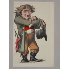 Tramps - col. Lithograph - Cartoon Man - 1850