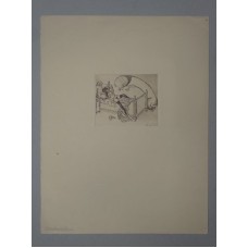 Alpdrücken - Radierung - erotische Szene Phantasie weiblicher Akt Erotica - 1925