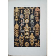 Rare authentic large lithographs from L'Ornement polychrome, Paris, 1885.