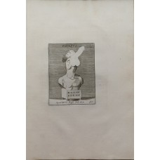 Priapus Antikes Relief Buste Skulptur Romanum Thesaurus Causei Kupferstich 1746