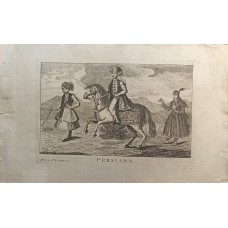 Antique ethnographic engraving of Persians, 1750.
