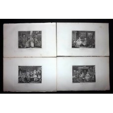William Hogarth 1833 Mixed Lot of 10 Steel Engravings. Book Plates