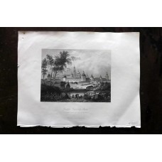 Payne 1844 Antique Print. Troitzko-Sergievsky Laurae, near Moscow, Russia