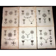 William Berry 1828 Lot of 6 Copper Plates - Heraldry Antique Prints