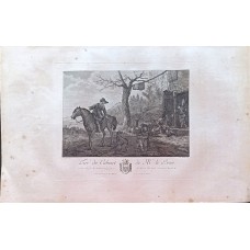 Jager mit Meute - Kupferstich n. Pieter van Laer - Galerie flamands Le Brun 1792