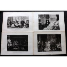Genre 1888 Lot of 4 Folio Photogravures. Book Plates
