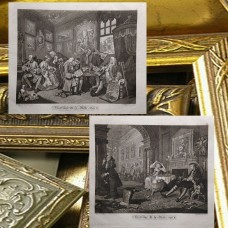 Six unique antique engravings 
