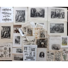 Mixed Prints 19th Century Lot of 36. Engravings Lithographs Book Plates