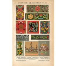1895 POLYCHROME ORNAMENT INDIA PERSIA CHINA RUSSIA CELTIC Chromolithograph Print