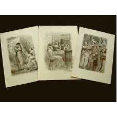 Erotica Curiosa, 3 Farblithographien Becat ca. 1950